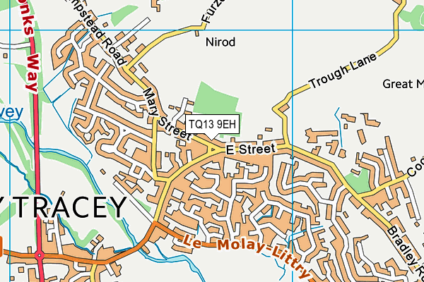 TQ13 9EH map - OS VectorMap District (Ordnance Survey)