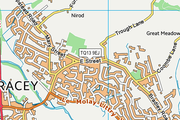 TQ13 9EJ map - OS VectorMap District (Ordnance Survey)