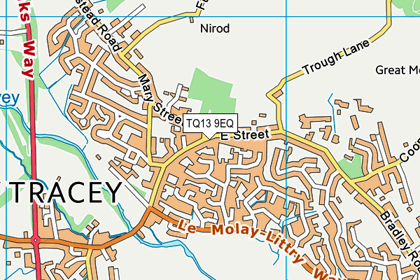 TQ13 9EQ map - OS VectorMap District (Ordnance Survey)