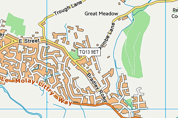 TQ13 9ET map - OS VectorMap District (Ordnance Survey)