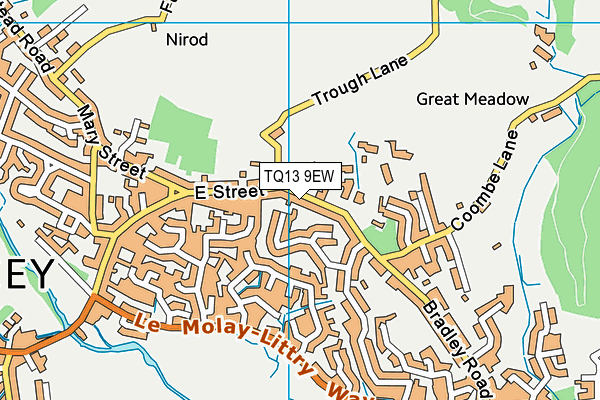 TQ13 9EW map - OS VectorMap District (Ordnance Survey)