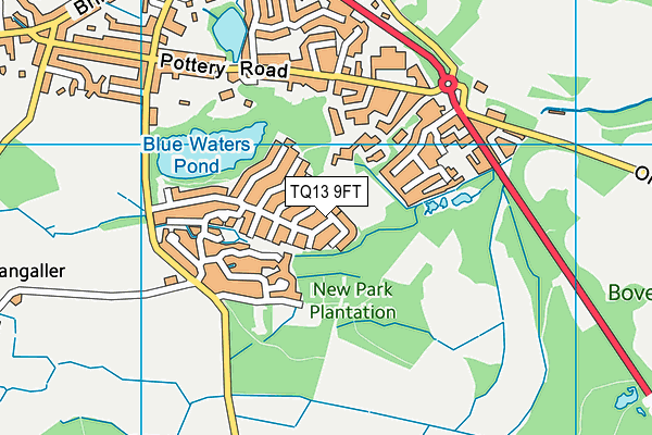 TQ13 9FT map - OS VectorMap District (Ordnance Survey)