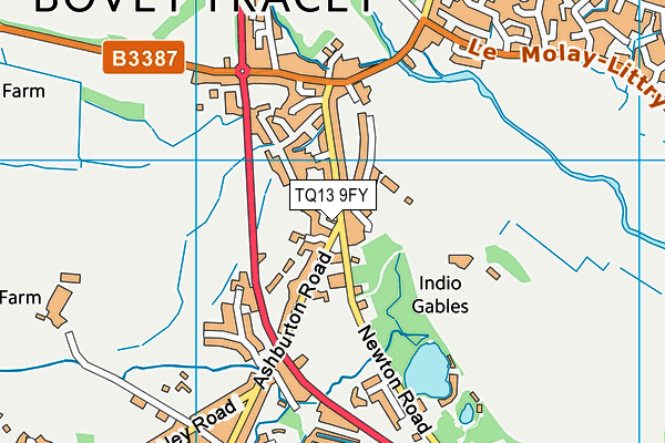 TQ13 9FY map - OS VectorMap District (Ordnance Survey)