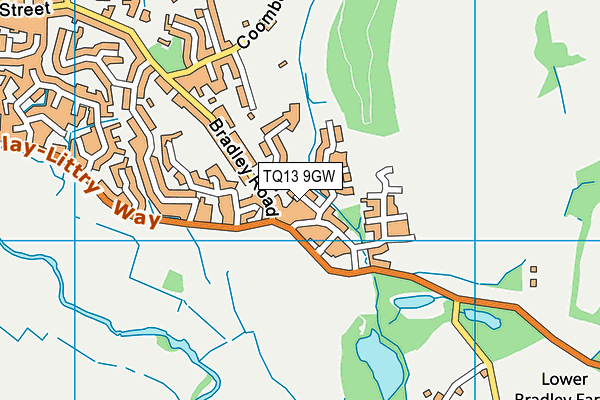 TQ13 9GW map - OS VectorMap District (Ordnance Survey)
