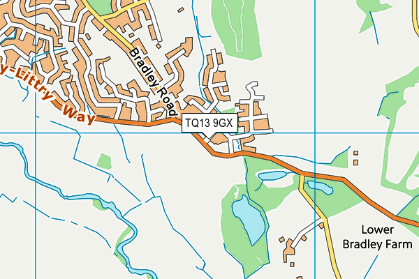 TQ13 9GX map - OS VectorMap District (Ordnance Survey)