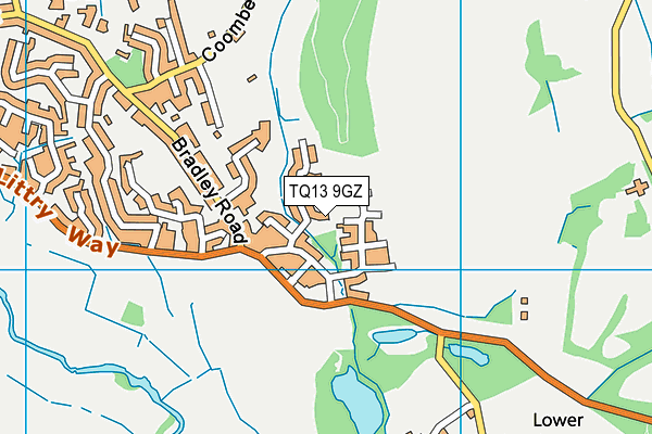 TQ13 9GZ map - OS VectorMap District (Ordnance Survey)