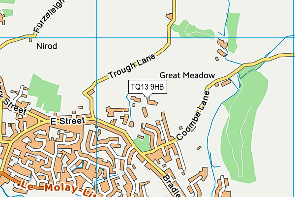 TQ13 9HB map - OS VectorMap District (Ordnance Survey)