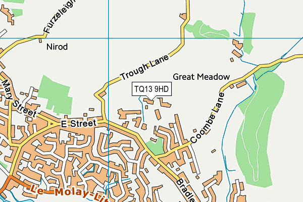 TQ13 9HD map - OS VectorMap District (Ordnance Survey)