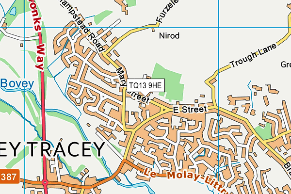TQ13 9HE map - OS VectorMap District (Ordnance Survey)
