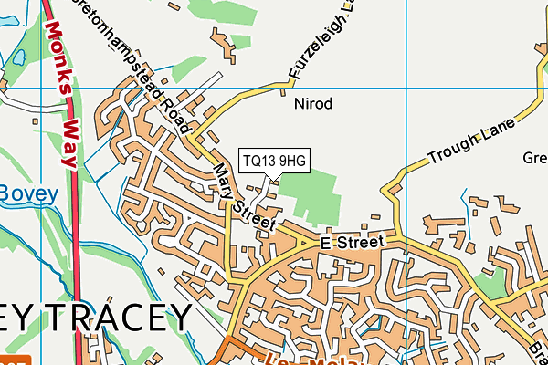 TQ13 9HG map - OS VectorMap District (Ordnance Survey)
