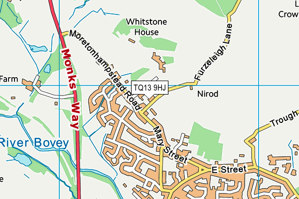 TQ13 9HJ map - OS VectorMap District (Ordnance Survey)