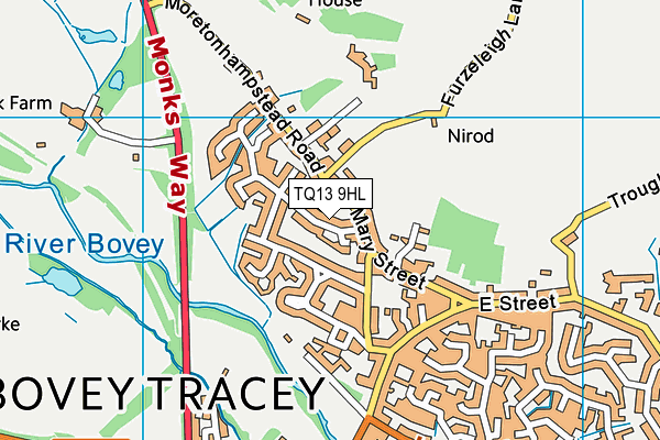 TQ13 9HL map - OS VectorMap District (Ordnance Survey)