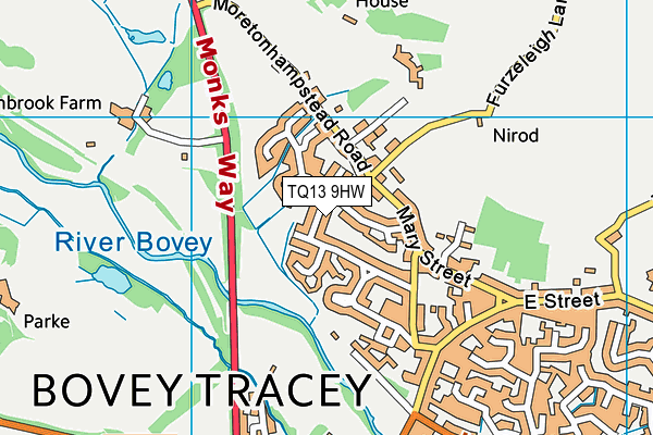 TQ13 9HW map - OS VectorMap District (Ordnance Survey)