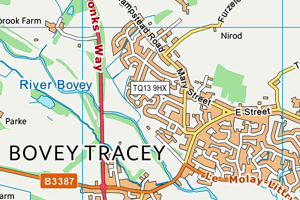 TQ13 9HX map - OS VectorMap District (Ordnance Survey)