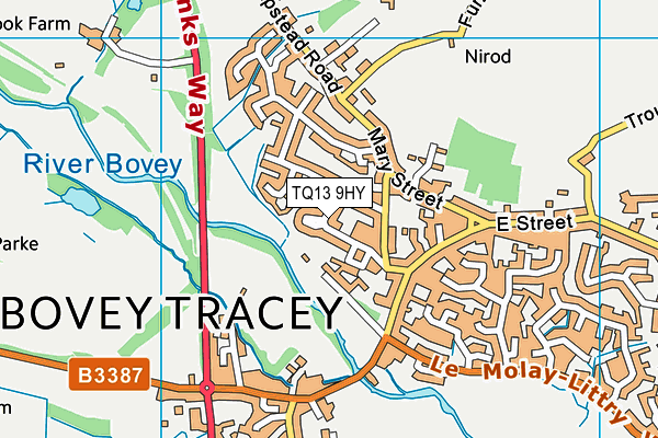 TQ13 9HY map - OS VectorMap District (Ordnance Survey)