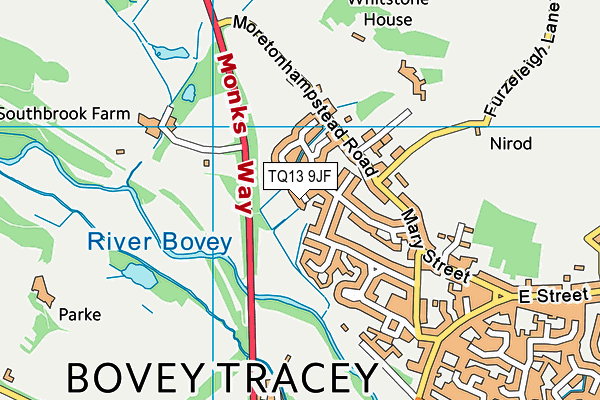 Map of WESTLAKE’S OF BOVEY LTD at district scale