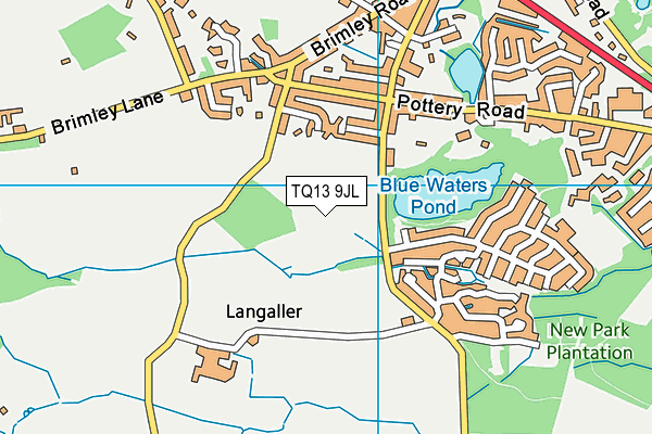 TQ13 9JL map - OS VectorMap District (Ordnance Survey)