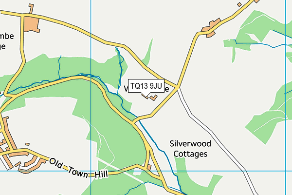 TQ13 9JU map - OS VectorMap District (Ordnance Survey)