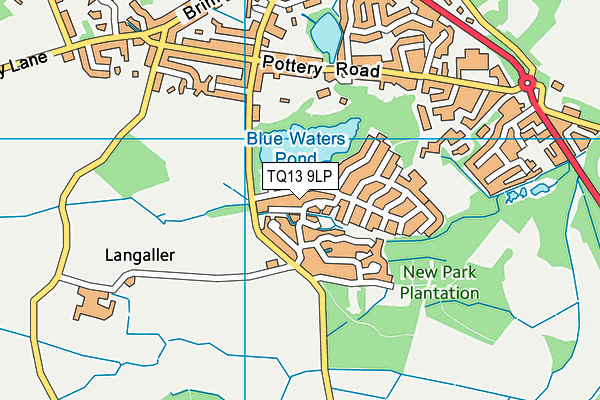 TQ13 9LP map - OS VectorMap District (Ordnance Survey)