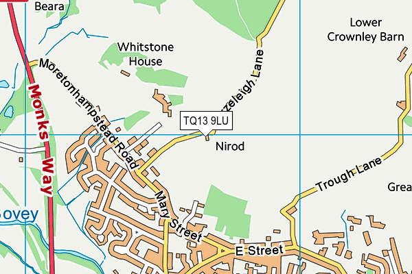 TQ13 9LU map - OS VectorMap District (Ordnance Survey)