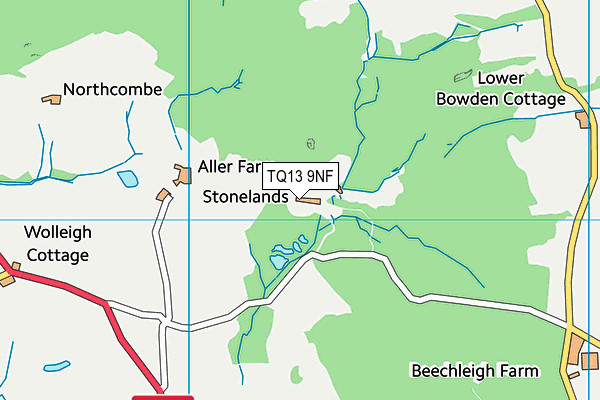 TQ13 9NF map - OS VectorMap District (Ordnance Survey)
