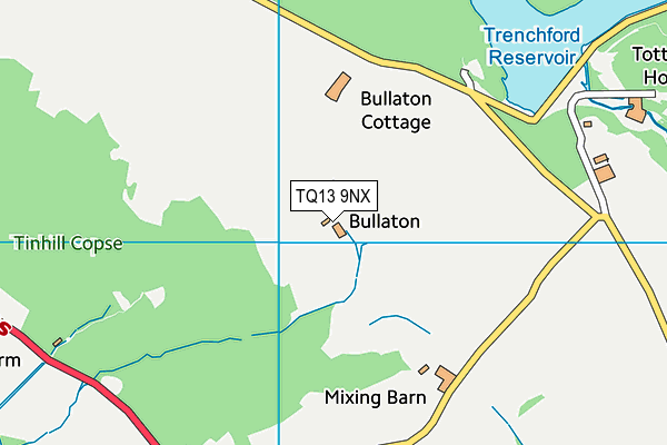 TQ13 9NX map - OS VectorMap District (Ordnance Survey)