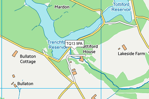 TQ13 9PA map - OS VectorMap District (Ordnance Survey)