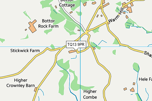 TQ13 9PR map - OS VectorMap District (Ordnance Survey)