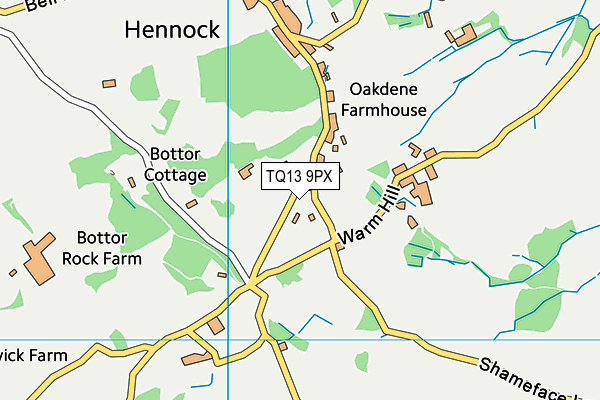 TQ13 9PX map - OS VectorMap District (Ordnance Survey)