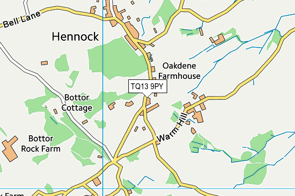 TQ13 9PY map - OS VectorMap District (Ordnance Survey)