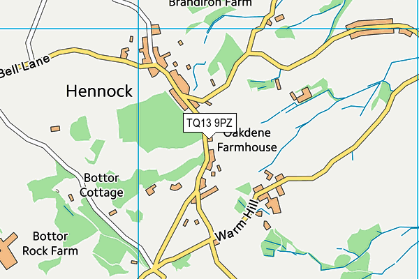 TQ13 9PZ map - OS VectorMap District (Ordnance Survey)