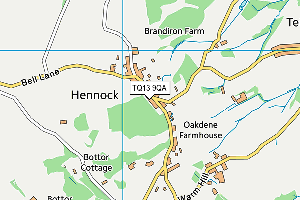 TQ13 9QA map - OS VectorMap District (Ordnance Survey)