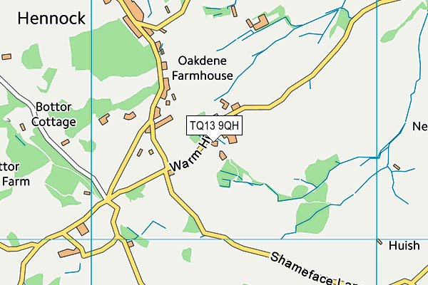 TQ13 9QH map - OS VectorMap District (Ordnance Survey)