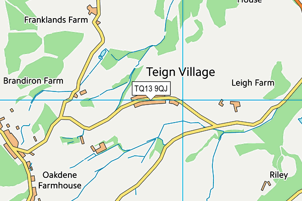 Teign Village Football Pitch map (TQ13 9QJ) - OS VectorMap District (Ordnance Survey)