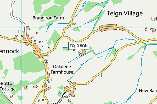 TQ13 9QN map - OS VectorMap District (Ordnance Survey)