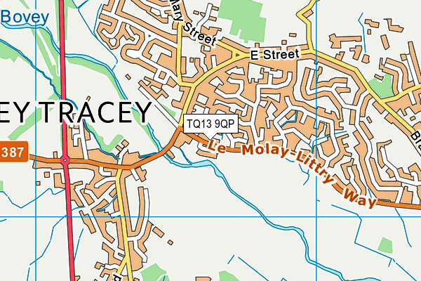TQ13 9QP map - OS VectorMap District (Ordnance Survey)