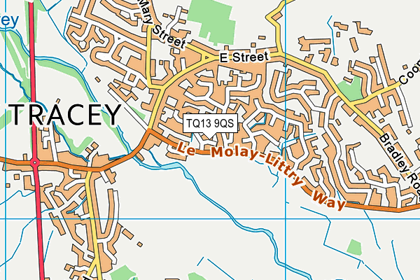 TQ13 9QS map - OS VectorMap District (Ordnance Survey)