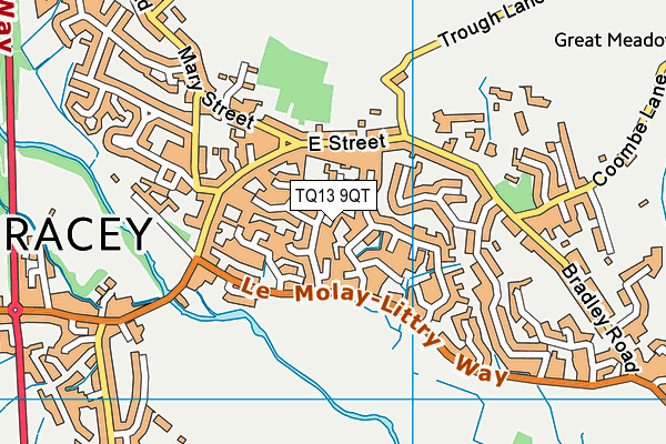 TQ13 9QT map - OS VectorMap District (Ordnance Survey)