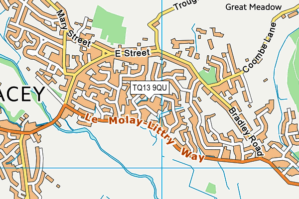 TQ13 9QU map - OS VectorMap District (Ordnance Survey)