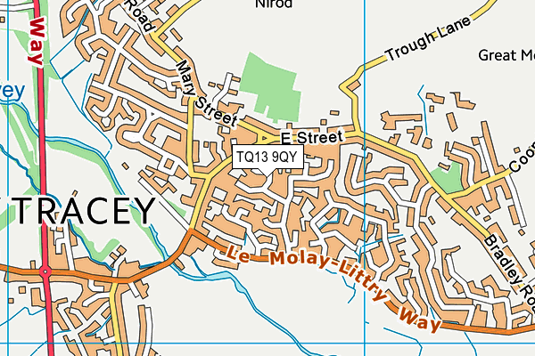TQ13 9QY map - OS VectorMap District (Ordnance Survey)