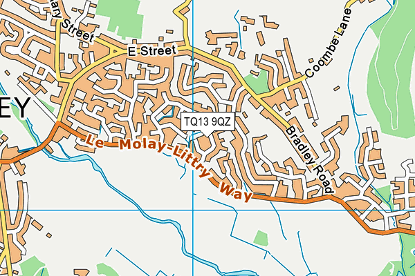 TQ13 9QZ map - OS VectorMap District (Ordnance Survey)