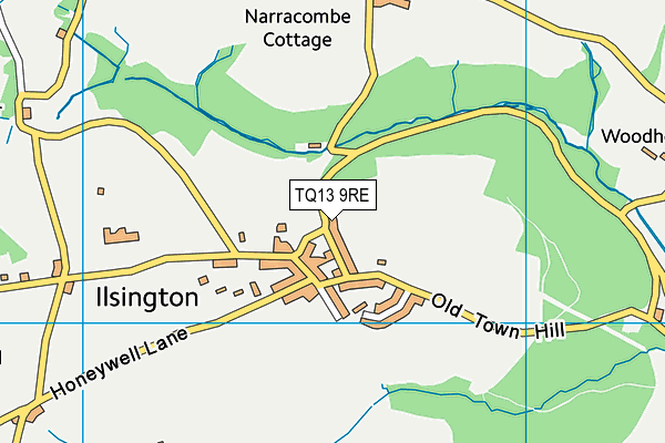 TQ13 9RE map - OS VectorMap District (Ordnance Survey)