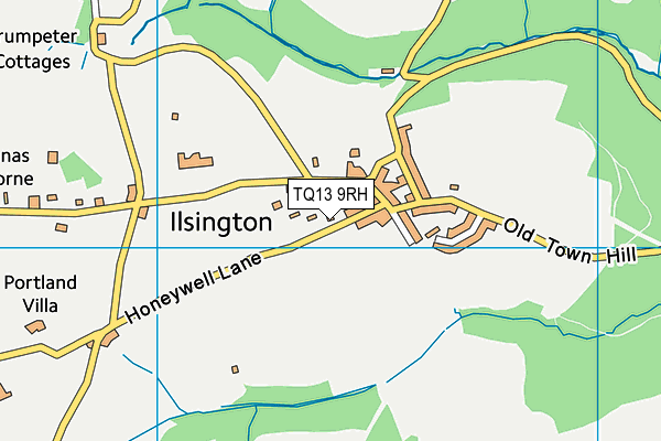 TQ13 9RH map - OS VectorMap District (Ordnance Survey)