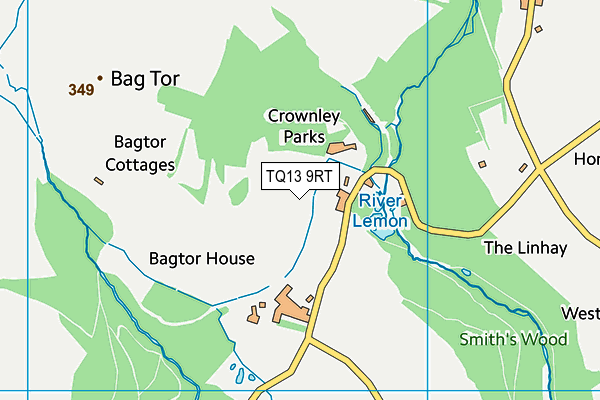 TQ13 9RT map - OS VectorMap District (Ordnance Survey)