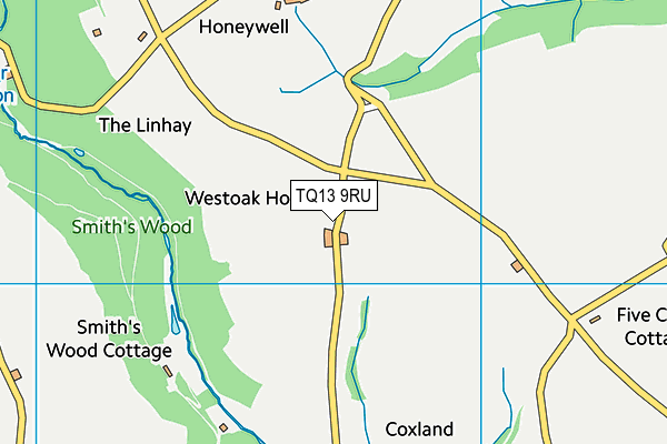 TQ13 9RU map - OS VectorMap District (Ordnance Survey)