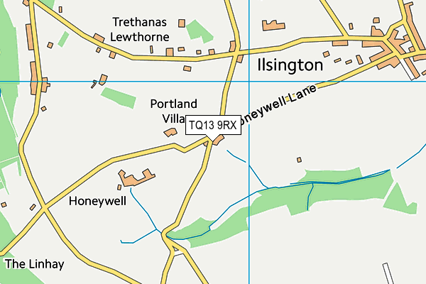Ilsington Playing Field map (TQ13 9RX) - OS VectorMap District (Ordnance Survey)