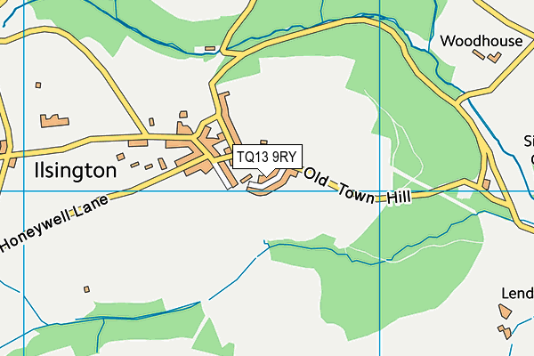 TQ13 9RY map - OS VectorMap District (Ordnance Survey)