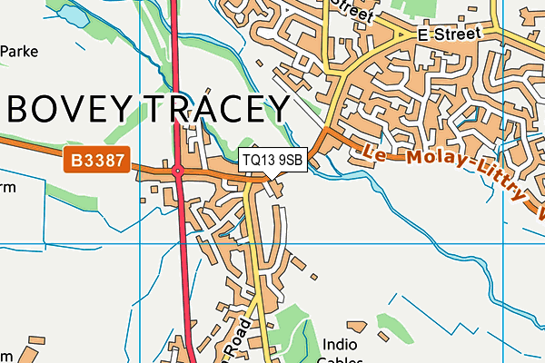 TQ13 9SB map - OS VectorMap District (Ordnance Survey)