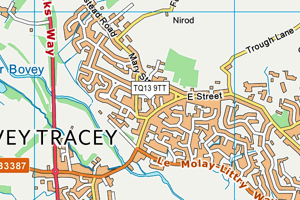 TQ13 9TT map - OS VectorMap District (Ordnance Survey)