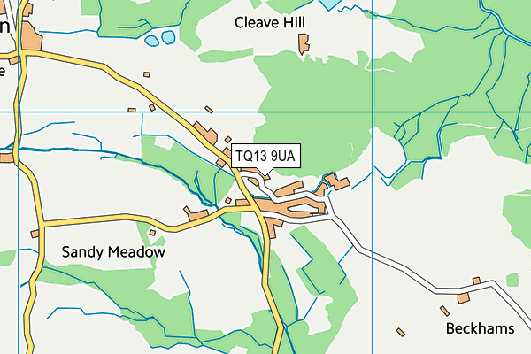 TQ13 9UA map - OS VectorMap District (Ordnance Survey)